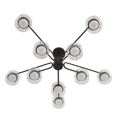 8349/10C COMFI LN26 232 черный/прозрачный, металл/стекло Светильник потолочный LED GX53 10*7W 220V NATALINA