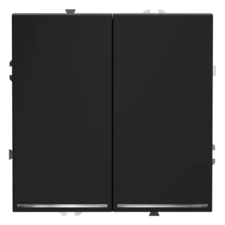 VLS020207 Выключатель встраиваемый VOLTUM S70 двухклавишный с подсветкой 10А, (графит). (ТМ Maytoni)