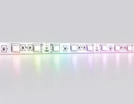 Светодиодная лента RGB GS2202 5050 60Led/ 14.4 m/ 12V IP20 RGB/ 5000*10*1.87mm/ кратность резки 50mm (4 конт.)