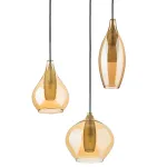 803053 Подвес PENTOLA 3х25W G9 ХРОМ/ЯНТАРЬ