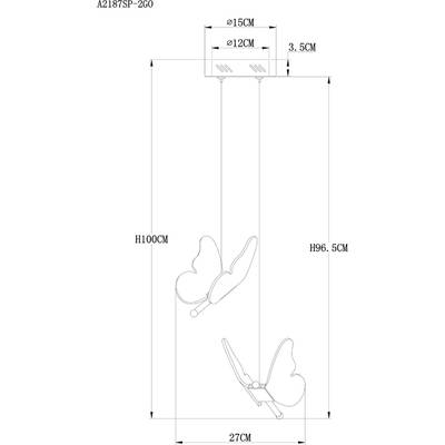 Подвесной светильник Arte Lamp DARCY A2187SP-2GO, 1хLED