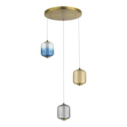 SL1193.303.03 Светильник подвесной ST-Luce Латунь/Янтарный,Дымчатый,Голубой LED 3*11W 3000K