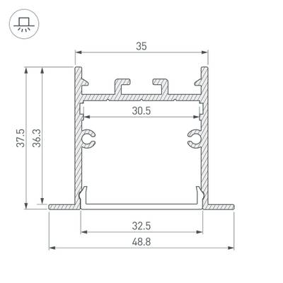 Профиль SL-LINIA49S-F-2000 ANOD BLACK (Arlight, Алюминий)