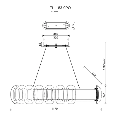 Люстра подвесная Nobilta FL1183-9PO, LED