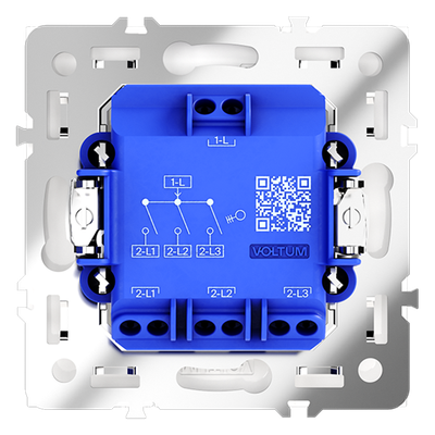 VLS030101 Выключатель встраиваемый VOLTUM S70 трехклавишный 10А, (белый глянцевый) (ТМ Maytoni)