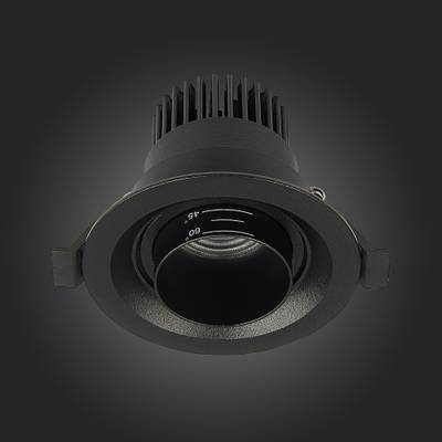 ST701.438.07 Св-к встр. Zoom Черный LED 1*7W 3000K 560Lm Ra 15°-60° IP20 D90xH65 170-240V
