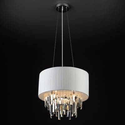 Умный подвесной светильник с хрусталем Eurosvet Amantea 10122/6 10122/6 белый/прозрачный хрусталь Strotskis Smart (10106/6)