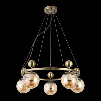 SLE106303-05 Люстра подвесная Бронзовый/Прозрачный, Янтарный E27 5*60W