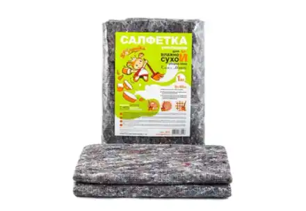 Салфетка сухая из хлопка "Золушка" Класс Макси для пола /70*100см/, серая, 1шт.
