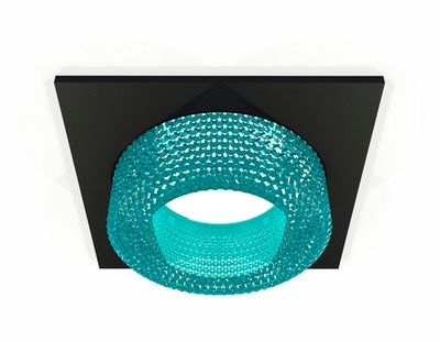 Комплект встраиваемого светильника XC7632023 SBK/BL черный песок/голубой MR16 GU5.3 (C7632, N7194)