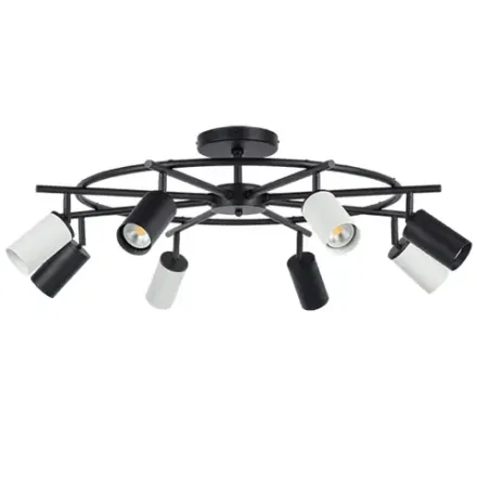 LR718374364 Люстра RULLO 8х50W GU10 ЧЕРНЫЙ/БЕЛЫЙ (571718+214437-4+214436-4)