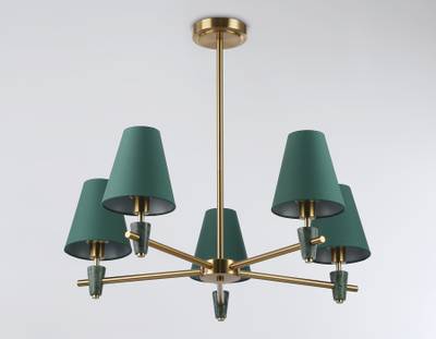 Светильник на штанге LH75051/5 BS/GN латунь/зеленый E14*5 max 40W D700*580