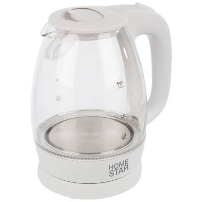 Чайник Homestar HS-1012 (1,7 л) стекло, пластик белый