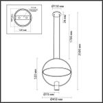 7028/2L HIGHTECH ODL25 285 золото/белый матовый/ металл/акрил Подвесной светильник золот. поворотный 150° IP20 LED GU10 2*7W ORBITE