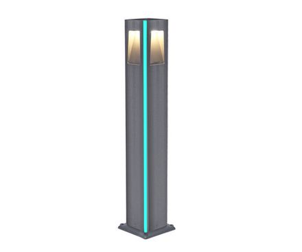 09210-F(220V),16(07) Светильник уличный Крисми серый 220V w12*12 h80 Led 4*3W (4000K) Декоративная подсветка зеленая.