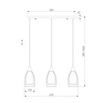 Подвесной светильник со стеклянным плафоном 50285/3 черный жемчуг, E14х3