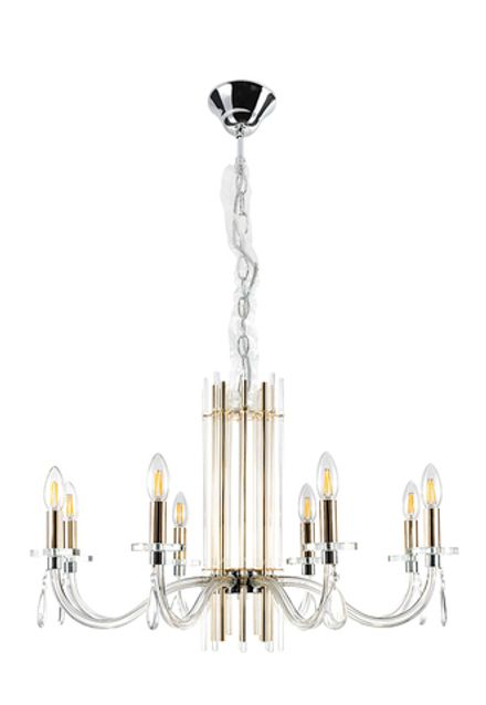 Люстра Crystal Lux AURELIO SP8 GOLD+CHROME/TRANSPARENT 0210/308