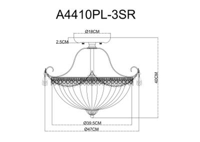 Потолочная люстра Arte Lamp SCHELENBERG A4410PL-3SR, 3хE14
