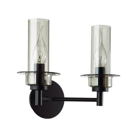 6555/2W CLASSI LN25 черный/дымчатый/металл/стекло Бра E14 2*40W 220V MADONNA