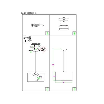 SLE300503-03 Светильник подвесной Никель/Золотистый, Светло-бежевый E27 3*40W