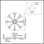 8306/8C COMFI LN26 333 белый, дерево/металл Светильник потолочный GX53 LED 8*7W 220V VUDI