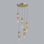 5058/25LA PENDANT ODL24 325 золотой/янтарный/металл/стекло Люстра каскадная LED 5*5W 3000K SCROW