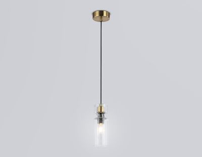 Светильник подвесной LH56111 BK/BS/CL черный/латунь/прозрачный E14 max 40W D65*1500