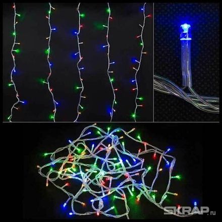 Электрогирлянда светодиодная LED100-5-MC (прозрачный шнур)