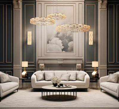 Люстра подвесная Festo Gold FL1051-30P, LED