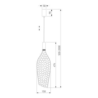 Подвесной светодиодный светильник с металлическим плафоном 90380/1 золото, LED