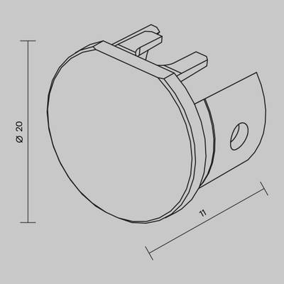 Заглушка для подвесного круглого шинопровода Levity, 2шт., TRA184EC-R-11B. TM Maytoni