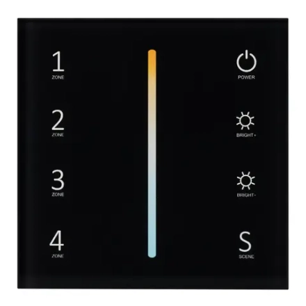 Панель Sens SMART-P43-MIX Black (230V, 4 зоны, 2.4G) (Arlight, IP20 Пластик, 5 лет)