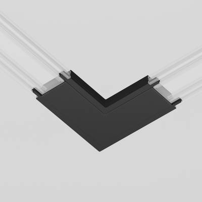 Конектор питания угловой Radity черный, TRA084CL-11B. TM Maytoni
