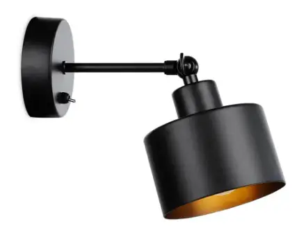 Накладной спот с выключателем в стиле лофт TR8137 BK черный E27 max 40W D120*290