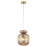 5042/1A PENDANT ODL24 445 античн.бронза/янтарный/металл/стекло/эко.кожа Подвес E27 1*60W JUGI