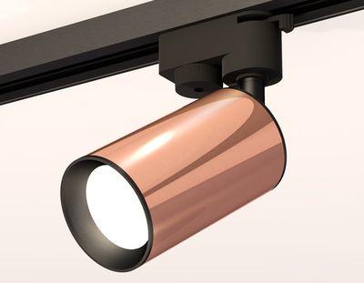 Комплект трекового однофазного светильника XT6326010 PPG/SBK золото розовое полированное/черный песок MR16 GU5.3 (A2521, C6326, N6102)