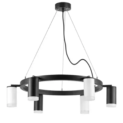 LR0163733630 Люстра RULLO 6х50W GU10 ЧЕРНЫЙ/БЕЛЫЙ (571016+214437-3+214436-3+202430-6)