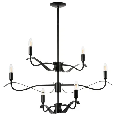 733267 Люстра RAGNO 6х40W E14 ЧЕРНЫЙ МАТОВЫЙ Lightstar