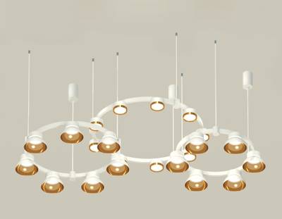 Комплект подвесного светильника с акрилом XR92082000/22 SWH/PYG/CL белый песок/золото желтое полированное/прозрачный GX53 (A9208, C9241, C9236, C9231, N8124, N8144)