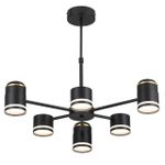 8234/6C COMFI LN25 черный, металл/акрил Люстра потолочная LED GX53 6*10W + LED-проектор 3*5W 2700К 220V VIRSAVA