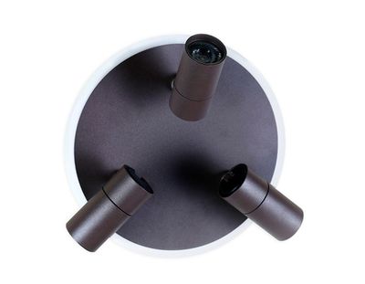 Поворотный настенно-потолочный светодиодный светильник FW265/3 SCF кофе песок LED 6400K+4200K 16W+3W*3 D280*120