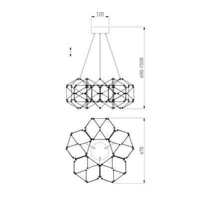Подвесной светильник 90169/5 черный жемчуг, LED