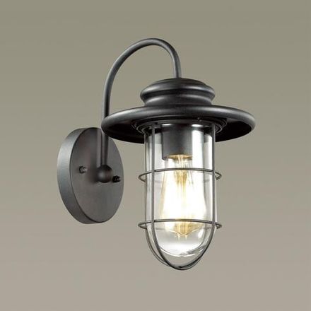 4171/1W NATURE ODL19 747 черный/прозрачный Уличный настенный светильник IP44 E27 1*60W HELM