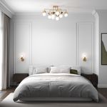 Умная потолочная люстра со стеклянными фактурными плафонами 302002/8 латунь Smart