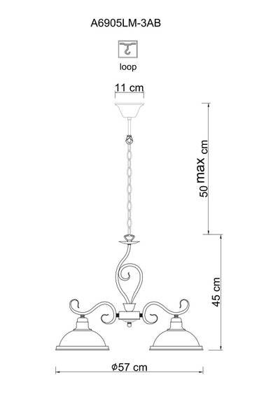Подвесная люстра Arte Lamp SAFARI A6905LM-3AB, 3хE27