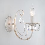 Бра с хрусталем 3305/1 белый с золотом / прозрачный хрусталь