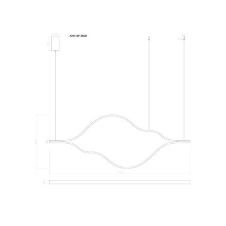 Подвесная люстра Arte Lamp ODYSSEY A2911SP-34GO, 1хLED