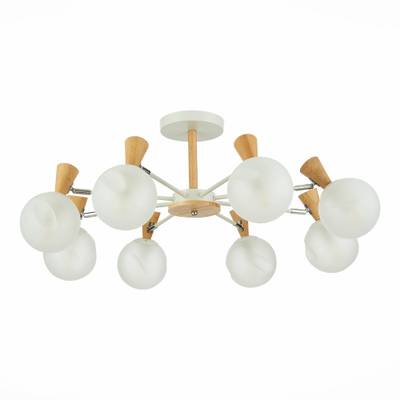 SLE220702-08 Люстра потолочная Белый, Светлое дерево/Белый E14 8*40W