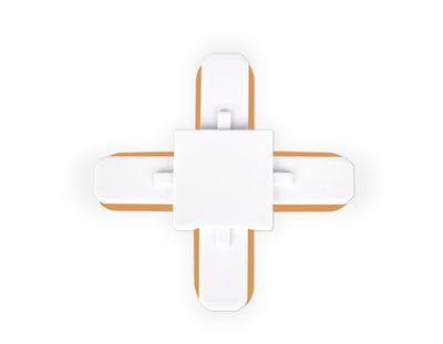 Коннектор Х-образный однофазный для соединения трековых шинопроводов GL7082 WH белый