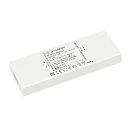 Блок питания ARV-SP-48024-FLAT-PFC (48V, 0.5A, 24W) (Arlight, IP20 Пластик, 5 лет)